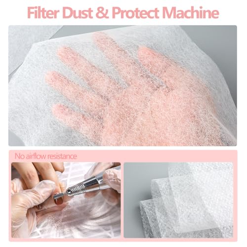 100 hojas filtro desechable para colector de polvo de uñas miniatura 3