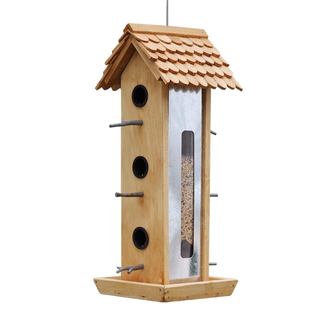 Karmnik dla ptaków Wild Bird Feeder Hangende Vogels Kantine Blokhuis Vorm Vogelvoer Zaadkoffer met Staaldraad voor Balkon Gazon Tuin
