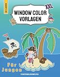 Window Color Vorlagen XXL - Für Jungen: knapp 200 Fensterbilder - Motive für Jungs ab 5 Jahren - Drachen, Dinos, Feuerwehr & Polizei, Fahrzeuge und so ... - Motive für Kinder und Erwachsene)