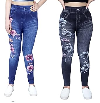 FAWN FASHION Combo Offer Girls Stretchable Slim Fit Jegging Pack of 2