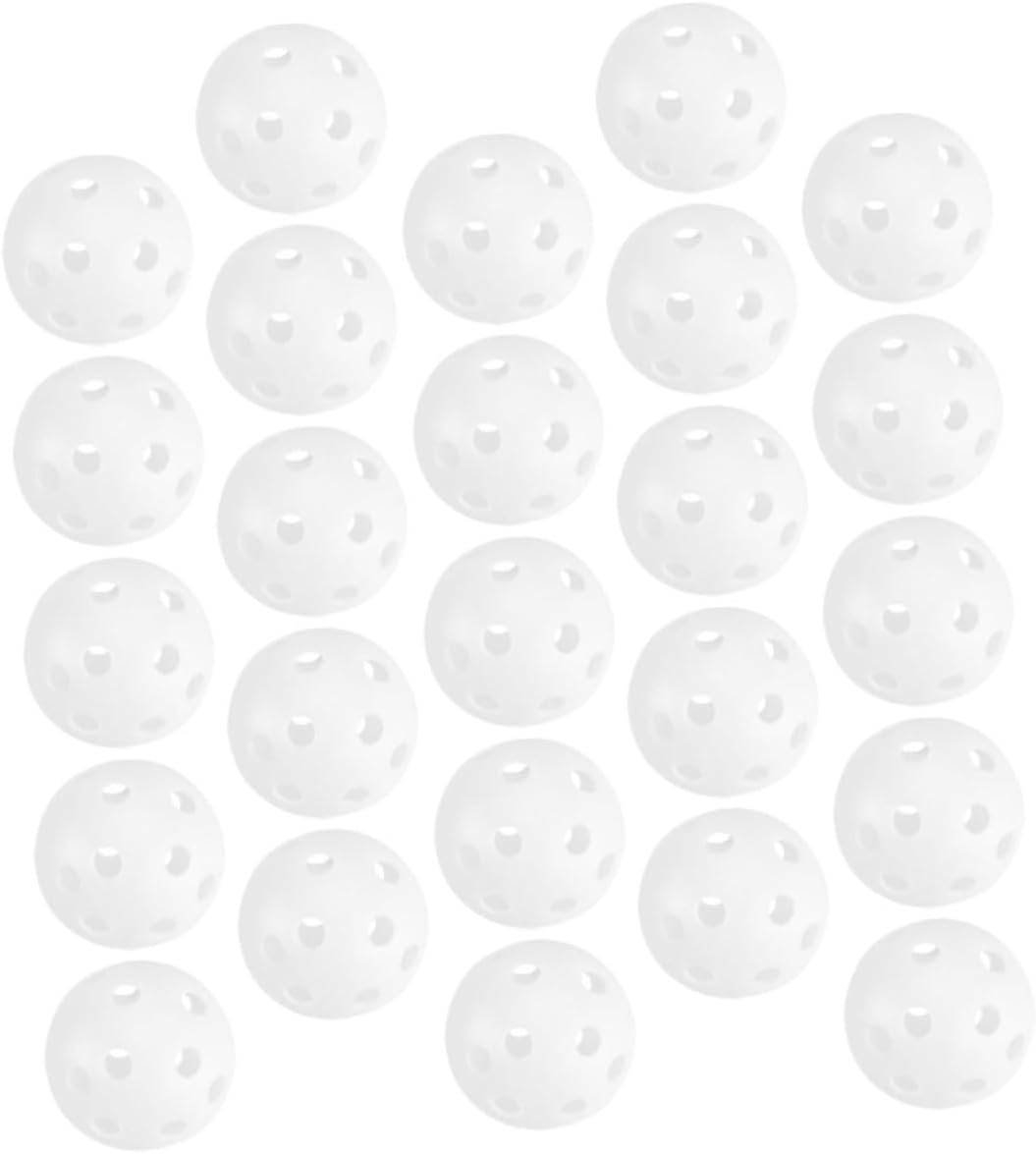 100pcs Plastic Golf Practice Balls 26-Hole Training Golf Balls for Indoor Outdoor Use White