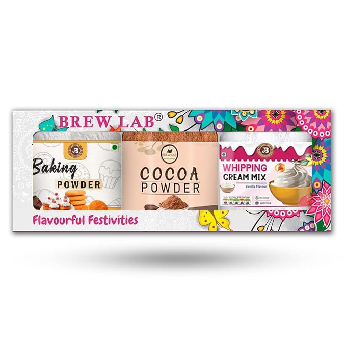 Brew Lab Festive Dakery Kit – Baking Essentials Combo with Cocoa Powder, Whipping Cream & Baking Powder | Ideal Gift Pack for Bakers & Festive Gifting-image-24
