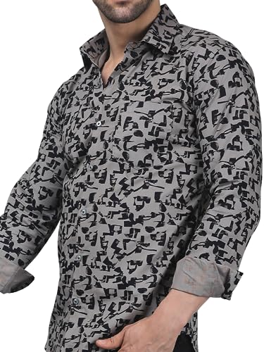 Image of TryBuy Unique Elegant Men's Cotton Casual Printed Full Sleeves Shirt