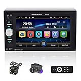 UNITOPSCI Double Din Car Stereo Car Multimedia Player with 6.2‘’HD Touch Screen Car MP5 Player FM Radio Receiver Support Bluetooth Mirror Link Auxiliary Input SD USB SWC Rear View Backup Camera