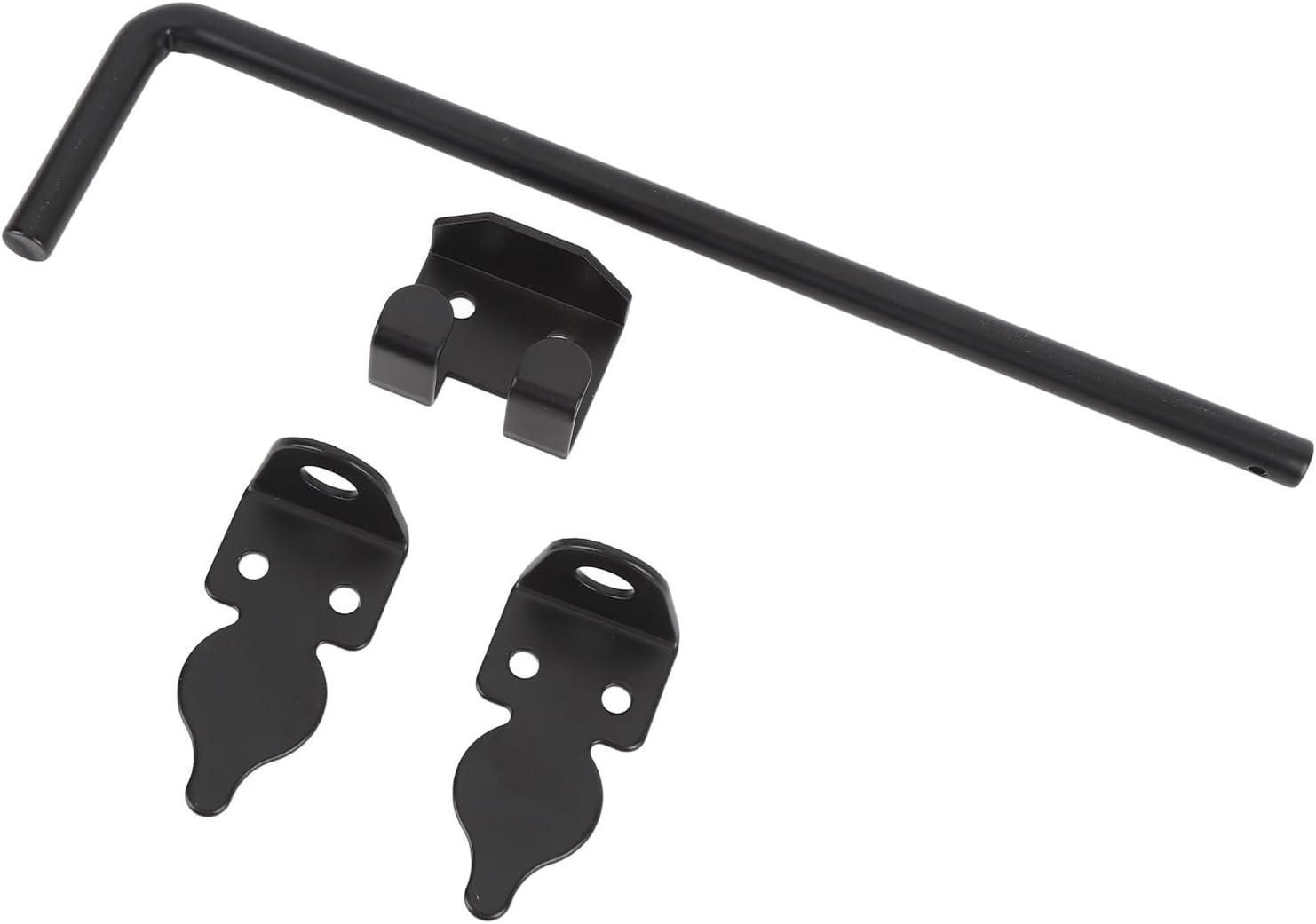 2 Set Gate Ground Latch 12 Inch Carbon Steel Heavy Duty Double Gate Cane Bolt for Home Fence Door Security