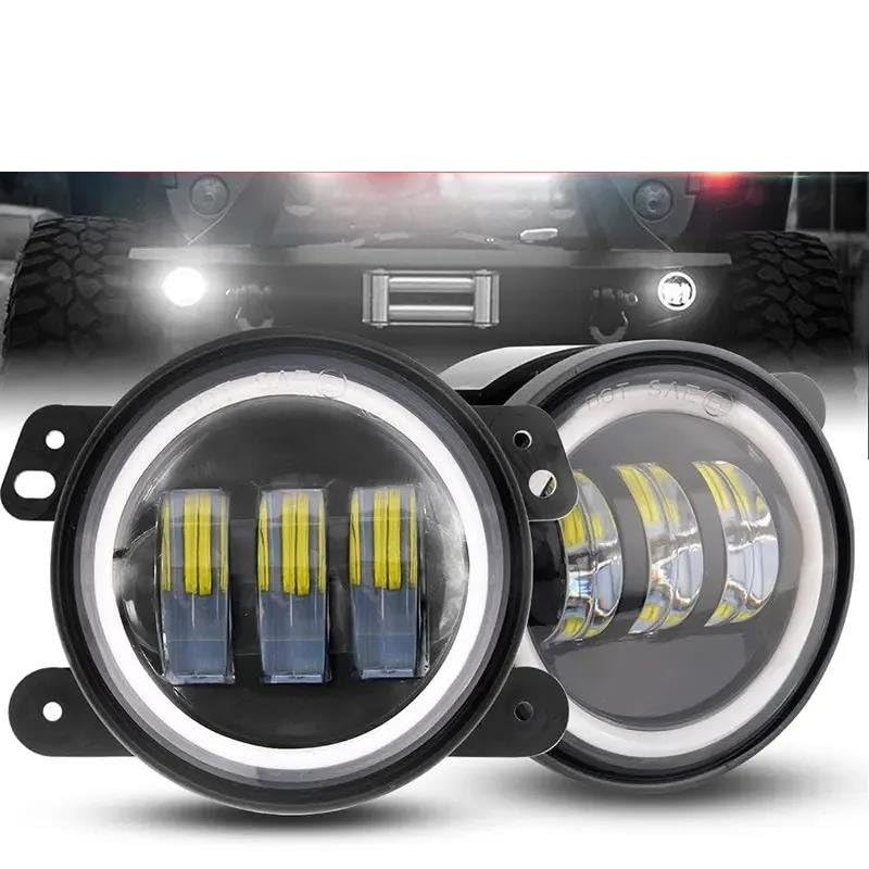 Phare LED 4 pouces antibrouillard feux circulation diurnes Wrangler JK - 2