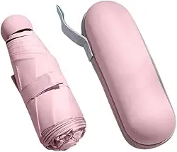 Guarda Chuva Sombrinha de Bolso Portátil com Estojo Cápsula – Mini Guarda-chuva Dobrável Ultra Leve, Impermeável Proteção Solar UV FPS 50+ – Resistente à Chuva e Sol – Ideal para Viagem, Trabalho e Dia a Dia