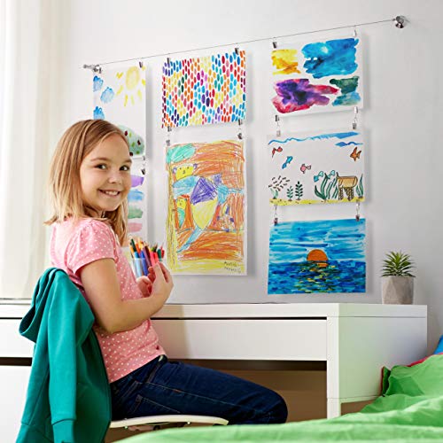 Picture Hanging Wire With Clips | Art Hanger For Kids | Hang Childrens Artwork | Art Hanging Kit | Photo Cable System Hanger Line Metal // by Willow And Eva