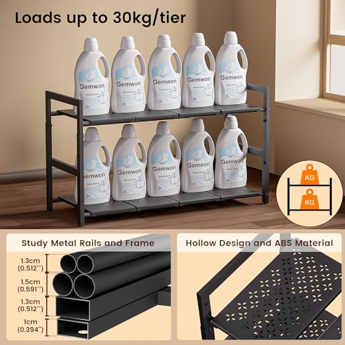 Under Sink Organizer and Storage 16.5"-30.7" Expandable Length, Adjustable Height Under Sink Shelf 2 Tier with 11" Removable ABS Panels & Metal Frame for Bathroom Kitchen Pantry Cabitnet Pot and Pan - Image 6