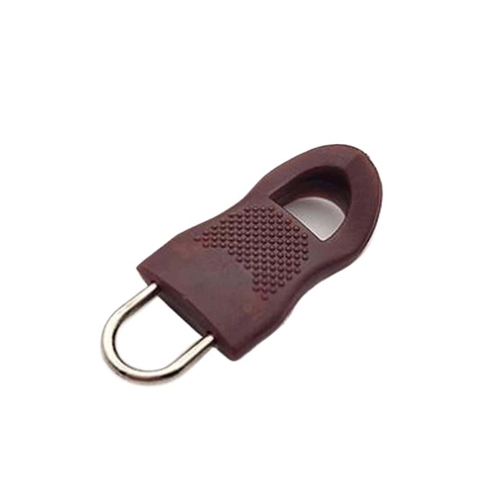 Zipper Pull Replacement Parts, Zipper Pulls 100pcs Removable Pull DIY Multicolor Head Accessories Clothes Bags(Brown Small Size)