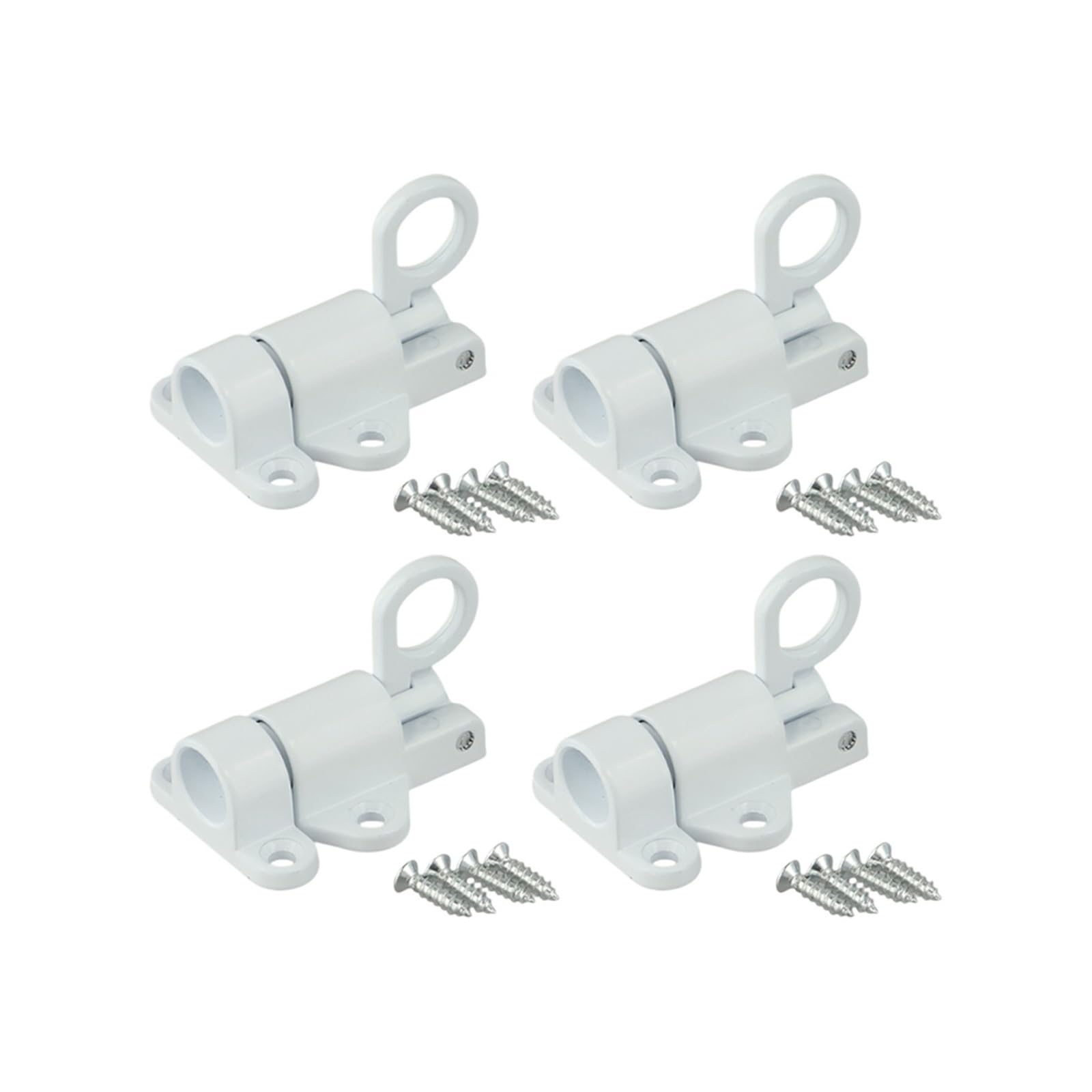 Eowstar Silver 4Pcs Automatic Spring Door Latches, Push Bolt Sliding Locks For Gate