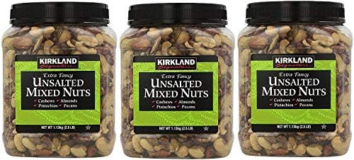 Kirkland Signature Extra Fancy Unsalted Mixed Nuts – 40 Oz (2.5 Lb) Tub, Exp 08/2026