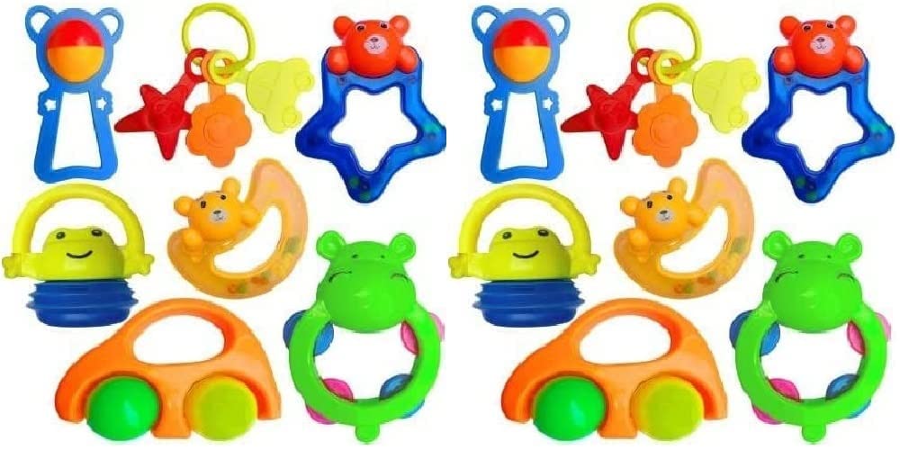 Famous Quality® Interlocking Rattle Set for New Born Babies with Attractive Colors and Sound Rattle (1 Set of 7 Rattle) (B09TTDYKBF) Amazon Price History, Amazon Price Tracker