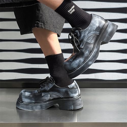 Men's Distressed - Look Dress Shoes, Edgy Casual Footwear - Ideal for Street Fashion, Night Outings & Daily Commute4