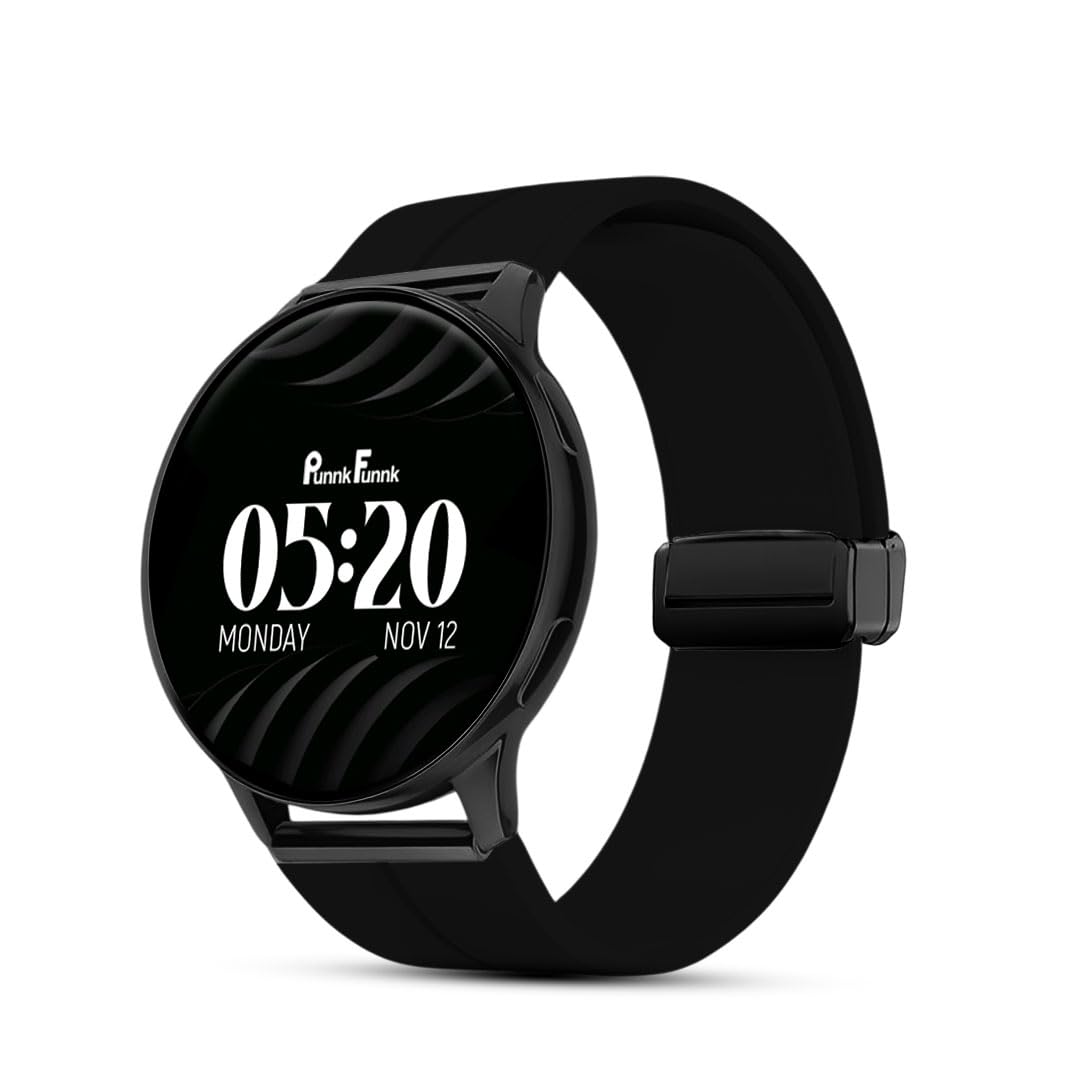 PunnkFunnk Active 2 Smartwatch, 1.39” HD Round Display, Bluetooth Calling, Heart Rate & SPO₂, 100+ Sports Modes, IP67, Long Battery Life for Men & Women (Magnetic Black)