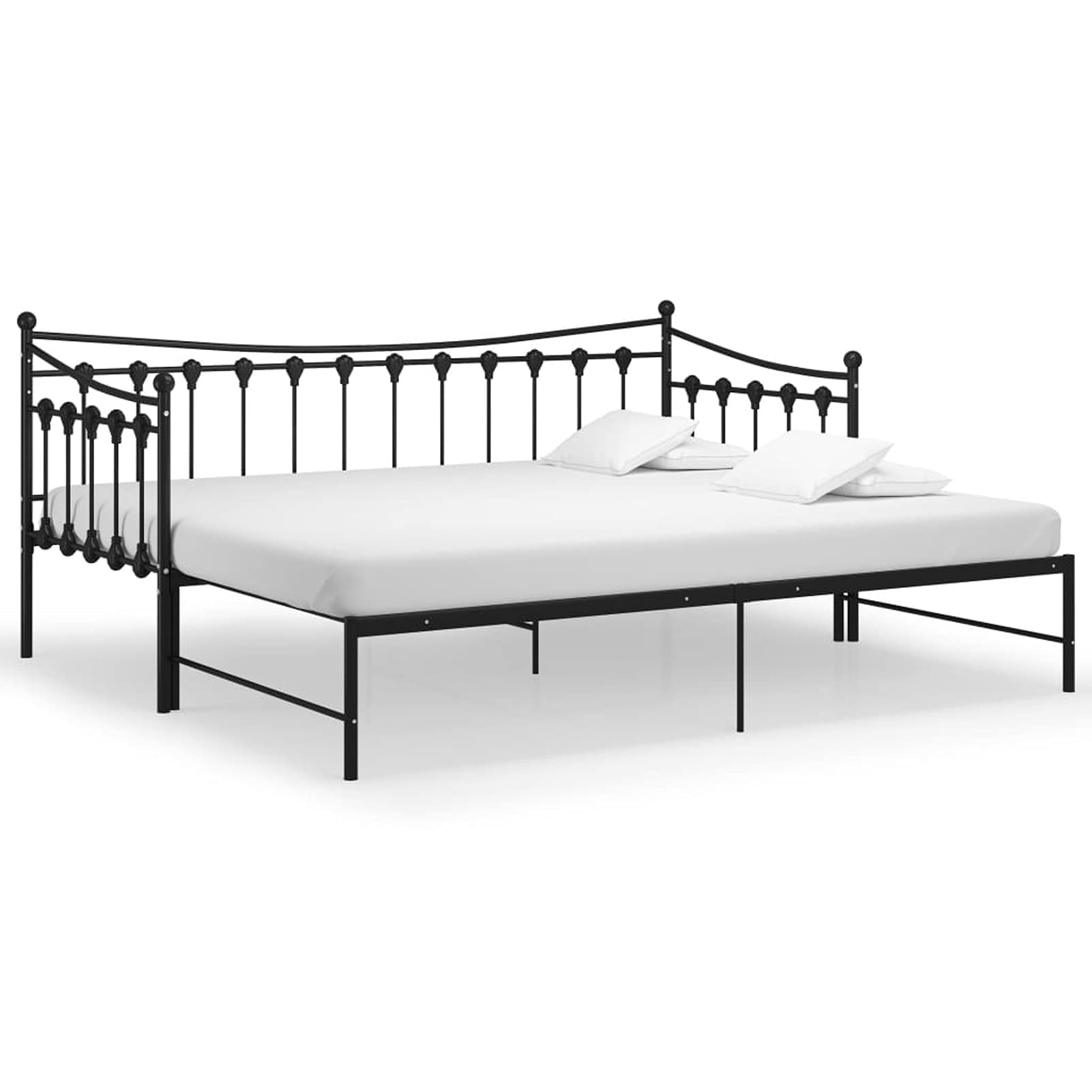 Festnight Tagesbett Ausziehbar 90x200 cm Ausziehbett Metall Ausziehbares Bett Kinderbett Gästebett Sofabett Jugendbett Funktionsbett Bettsofa Schlafsofa Einzelbett Doppelbett Bettgestell