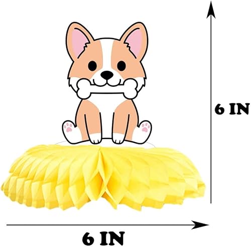 Miniatura 3 de Cute Corgi - Centro de mesa de panales de 5 piezas, adorables decoraciones para fiestas