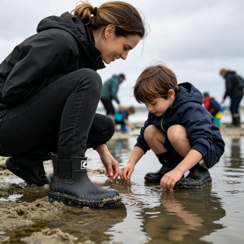 Image of Rain Boots for Men and Women, Waterproof Ankle Deck Boots Anti-Slip Mud Shoes for Garden Outdoor Work Fishing Farming