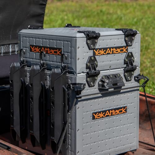 YakAttack ShortStak Upgrade Kit for BlackPak Pro | 13" x 13" – Battleship Grey | Stackable Kayak Crate Add-On with GridLoc Panels, Hinges & Latches | Not Standalone | Made in USA by YakAttack - Image 6