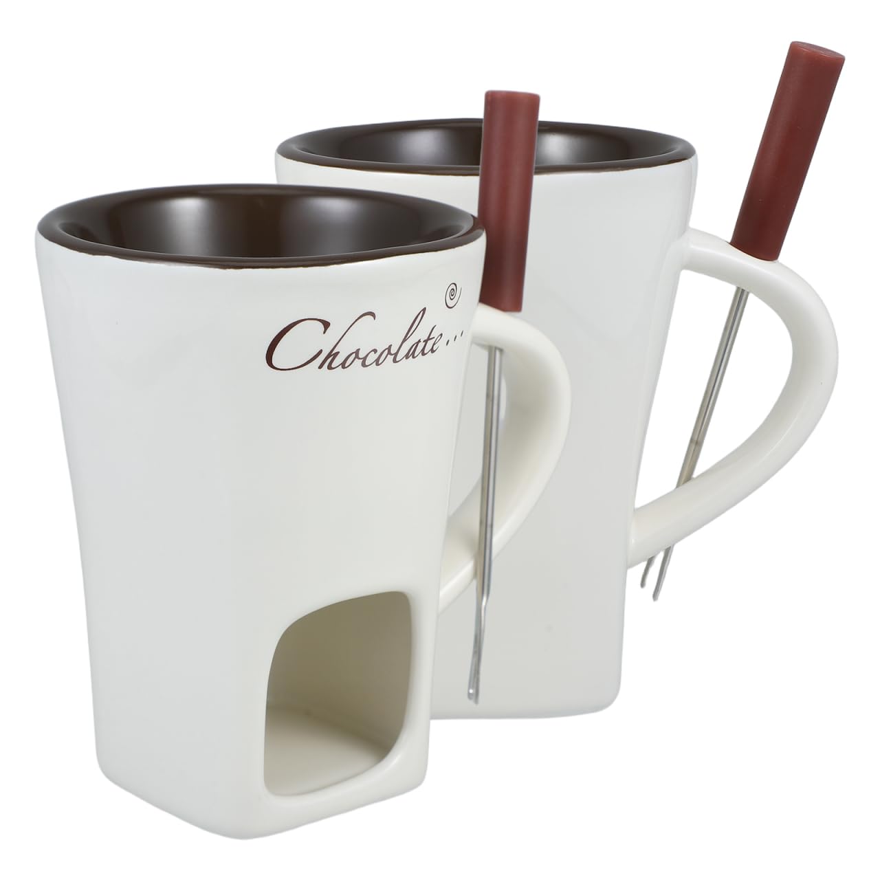 Garneck 2 Juegos Olla multifunción Hot Chocolate Taza Porcelana fundir Chocolate crisol de Fondue de Chocolate Mini Olla de Fondue Maceta Calentador de Queso cerámica