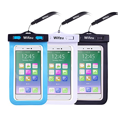 Wifzu Waterproof Phone Case IPX8 Certificated Dust Proof for 6 Inch Universal Smartphone 3 Packs