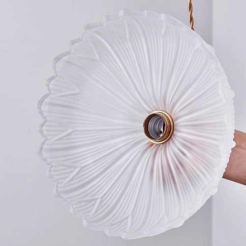 Miniatura 6 de Mid Century Modern Gold Pendant Lights, Nordic Retro Flower Hanging Pendant Lamp with Frosted Glass Shade, Adjustable Cord E26/E27 Base Chandelier