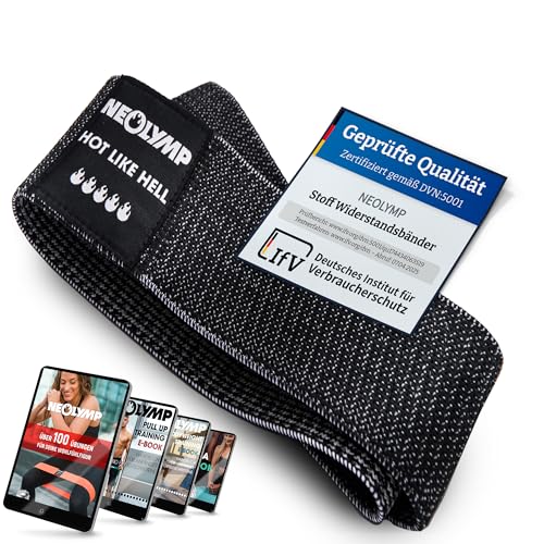NEOLYMP Kurze Fitnessbänder Stoff mit Fitness Traningsprogramm E-Book - waschbare Resistance Bands, Widerstandsbänder, Gymnastikband, Fitnessband, Trainingsbänder, Klimmzugbänder (schwarz) NEOLYMP Kurze Fitnessbänder Stoff mit Fitness Traningsprogramm E-Book - waschbare Resistance Bands, Widerstandsbänder, Gymnastikband, Fitnessband, Trainingsbänder, Klimmzugbänder (schwarz)