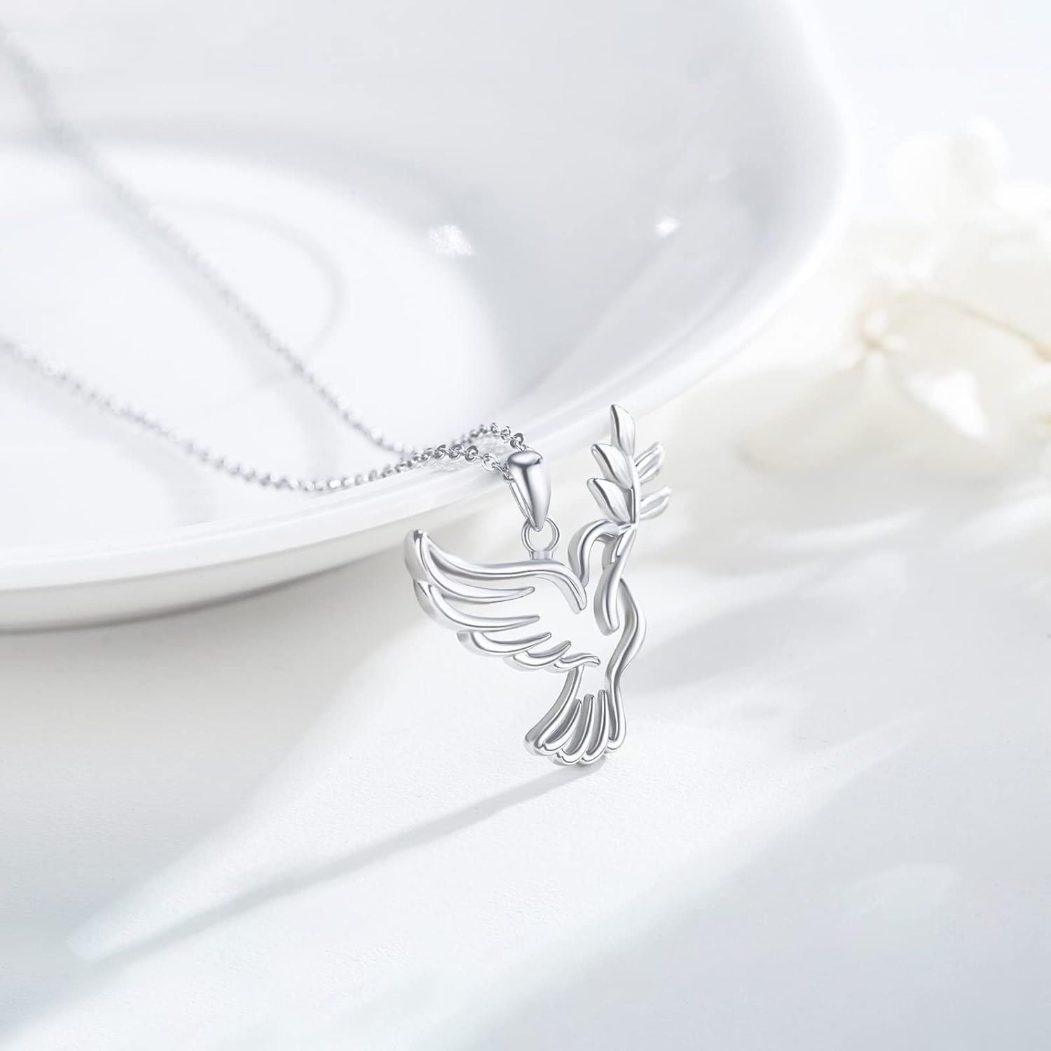 Bird Necklace 925 Sterling Silver Dove Necklace Phoenix Necklace Hummingbird Necklace Bird Jewelry for Women Teen Girls Gifts for Birthday Mother's Day - Image 3