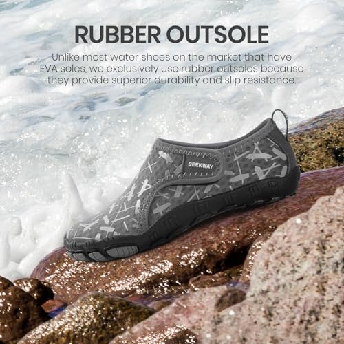 Image of SEEKWAY Barefoot Water Shoes for Kids - Wide Toe Box and Quick-Dry Sand Shoes Toddler for Hiking Swim Beach Pool Kayak Sport Accessories, Camping Essentials Non-Slip for Boys Girls Sizes