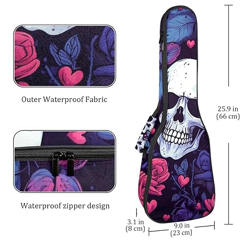 Waterproof Oxford Cloth Ukulele Bag Fairy with Bird and Flower Durable & Stylish Ukulele Case with Storage Floral Skull Lover - Les Beatles, Paul McCartney, John Lennon, RIngo Starr, George Harrison Waterproof Oxford Cloth Ukulele Bag Fairy with Bird and Flower Durable & Stylish Ukulele Case with Storage Floral Skull Lover – Image 5
