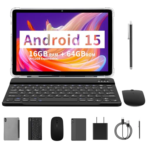 �^�u���b�g 10�C���` Android16 Wi-Fi6���f�� 12GB+64GB+1TB�g�� 1280*800��� Widevine L1 Bluetooth5.2 6000mAh Type-C �}�E�X�Z�b�g�t�� PRITOM