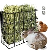 BESNEW Rabbit Hay Feeder,Upgraded Metal Guinea Pig Hay Feeder Hay-Leak Proof Bottom,Easy to Insta...