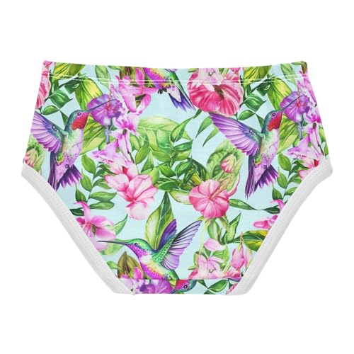 Joisal Stylish Toddlers Underwear Floral 2t Cotton Panties for Girl Colorful Hummingbirds Flowers Briefs Girls Undies2