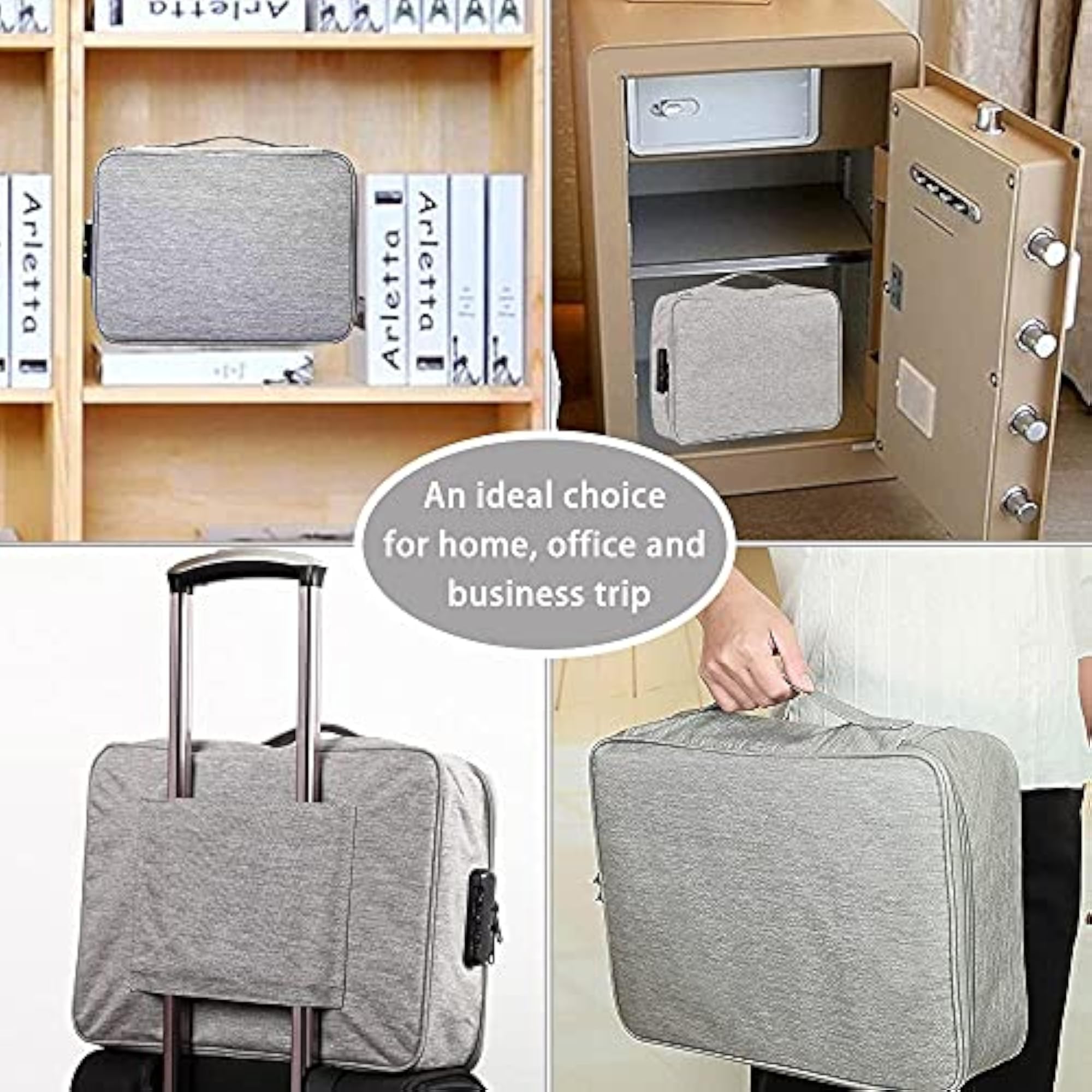 Portable Document Organizer Bag with Lock