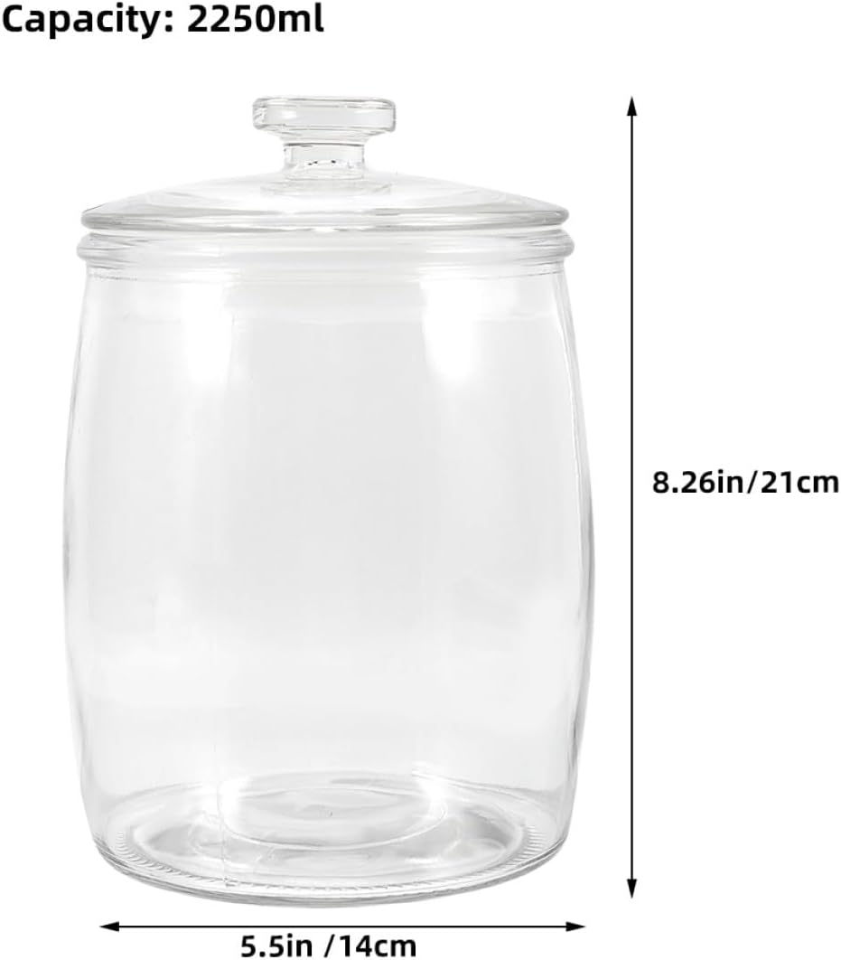 ibasenice Airtight Glass Storage Jar with Lid 2250ml Large Capacity Sealing Pickle and Cookie Container Kitchen Food Canister for Pantry Organization