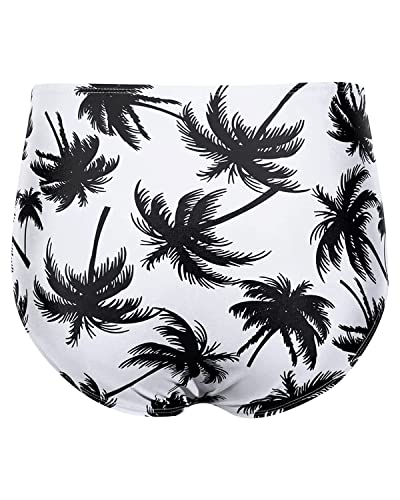Image of Tempt Me Women High Waisted Bikini Bottom Retro Ruched Swim Bottom Shirred Tankinis Brief