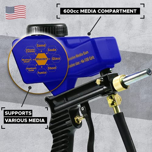 LE LEMATEC Sand Blaster Gun Kit, Rust Remover and Pain Stripper