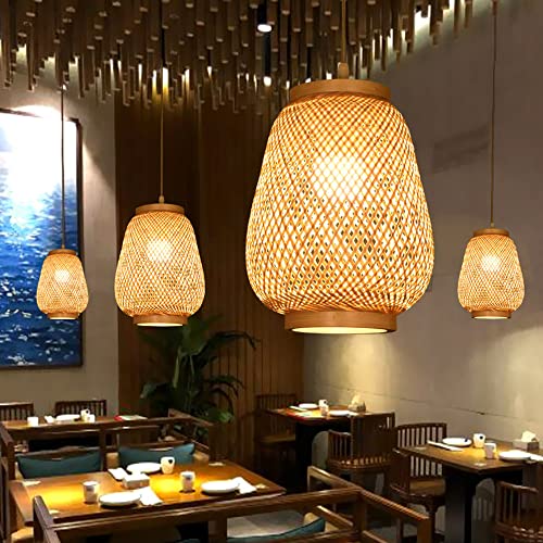 Éclairage de Pendentif en Bambou suspension moderne E27 - 3