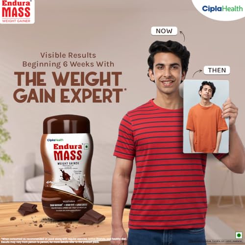 Image of Endura Mass Weight Gainer Powder 550 G Chocolate Flavour | Unique Blend Of 3 Sources Of Protein, Carbs, Vitamins & Essential Minerals | Ideal For Children Above 10 Years, Men, Women & Athletes