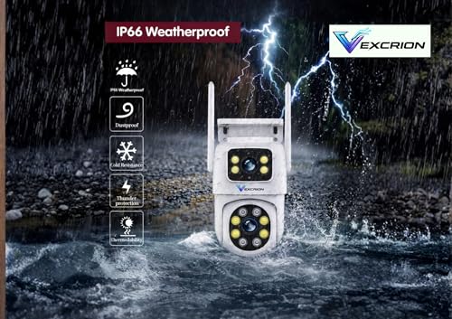 Image of 5+5MP Dual Lens Smart Wi-Fi CCTV Camera | 360 PTZ | 20M Color Night Vision | Human Motion Detection | Auto Tracking | Two-Way Audio | App Control | Supports 128GB SD Card