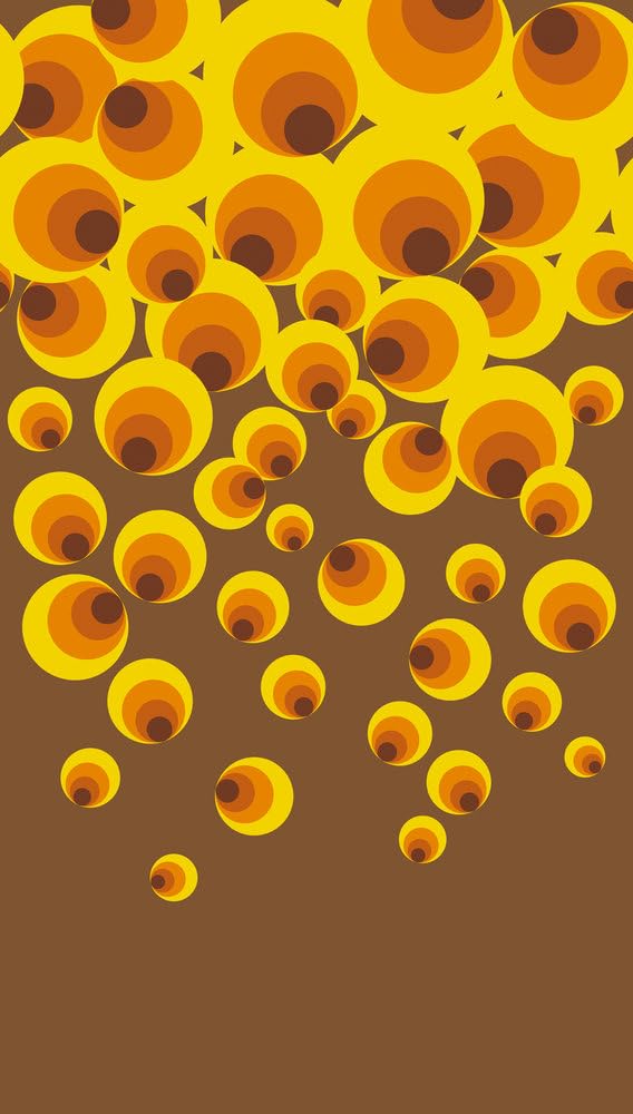 A.s. Création Circles Yellow, Orange, Brown Non-Woven Wallpaper, Retro Wallpaper In Orange, Brown And Yellow, Wall Wallpaper For Various Rooms, Xxl Wall Picture, 2.80 M X 1.59 M