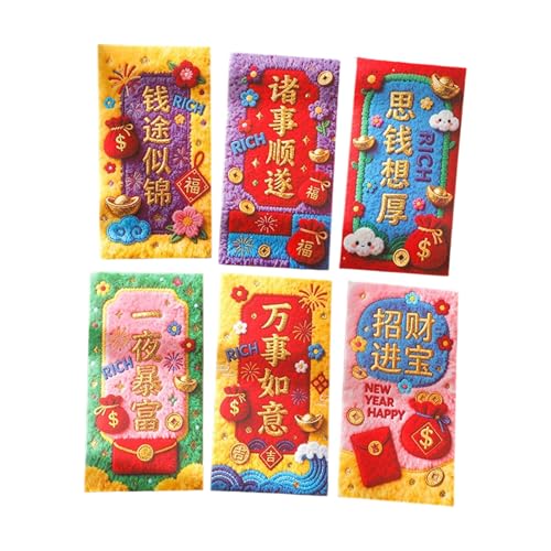 6Pcs Red Paper Packets 2026 Year of Horse Lucky Money Envelope Spring Festival Lucky Money Bag for Chinese New Year Lucky Money 