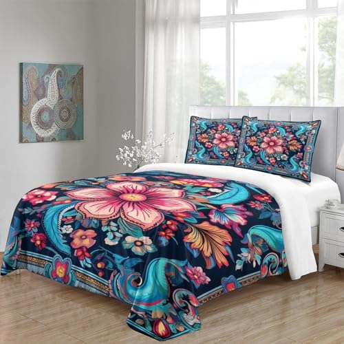 Parure de lit microfibre imprimée 3D avec housse de couette Bohême - 5