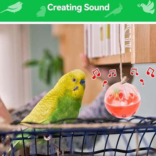 Vogelspeelgoed, Ballen, Veilige En Bijtbestendige Vogelkauw Speelgoedballen, 4 Kleine Ballen Door Shakes, Maken Geluid Vergroten Vogelinteresse Speelballen Speelgoed Voor Parkieten Papegaaien - Afbeelding 6