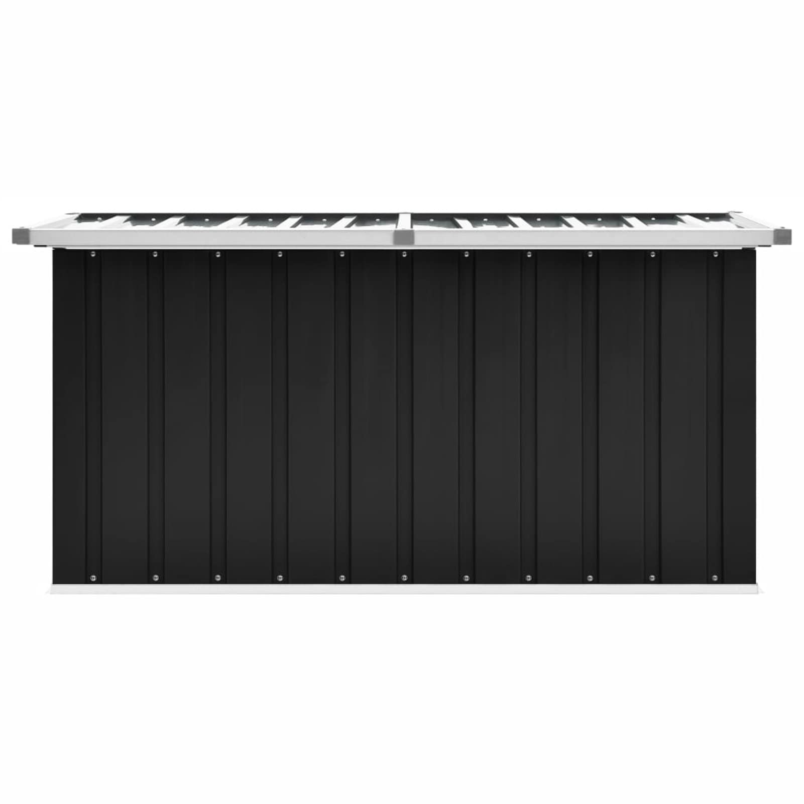 IKAYAA Gartenbox aus Metall Groß Garten Auflagenbox XXL Garten Aufbewahrungsbox Gartenbox Kissenbox Gerätebox Gartentruhe für Gartengeräten Poolzubehör Spielzeug 129 x 67 x 65 cm Anthrazit