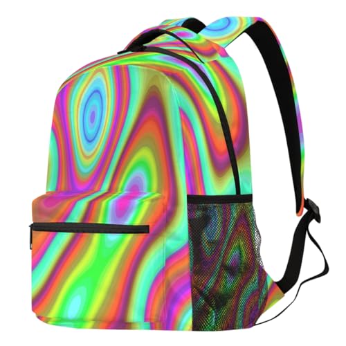 Sac à dos ordinateur portable tie dye multicolore pour voyage école et randonnée décontracté