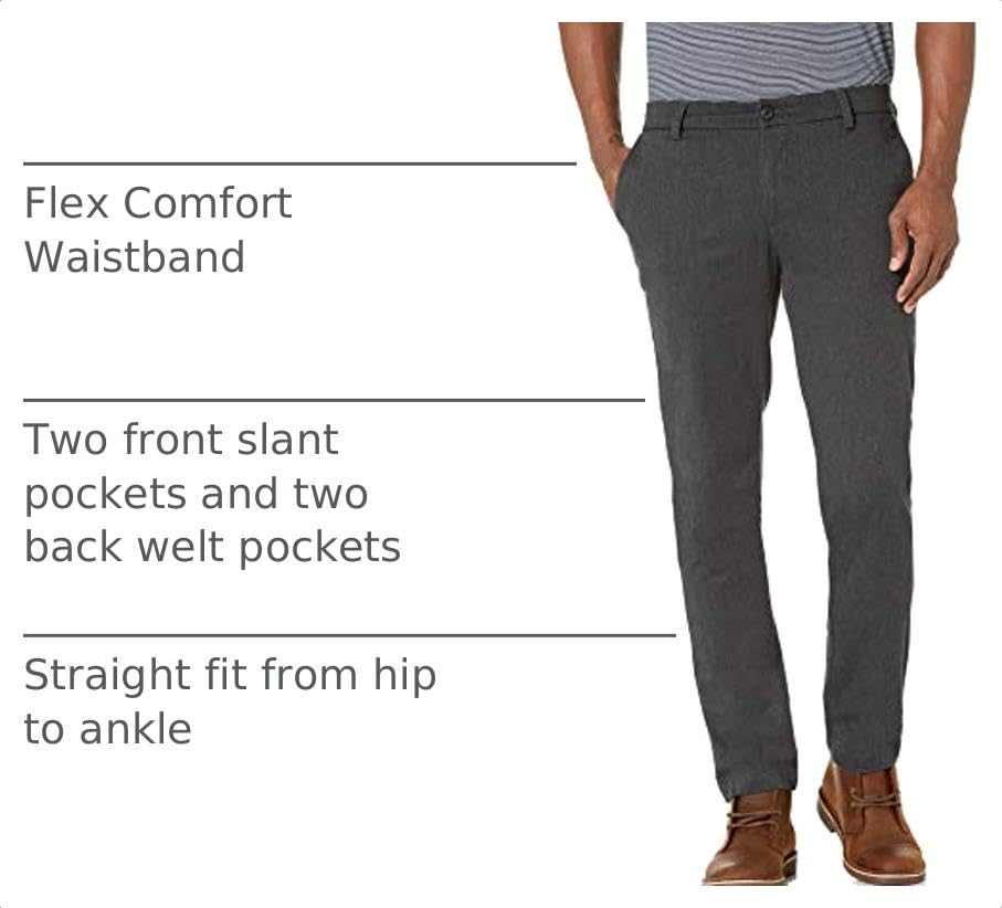 DOCKERS® Men's Slim Fit Signature Khaki Lux Cotton Stretch Pants, Charcoal Heather, 30W x 30L - image 3