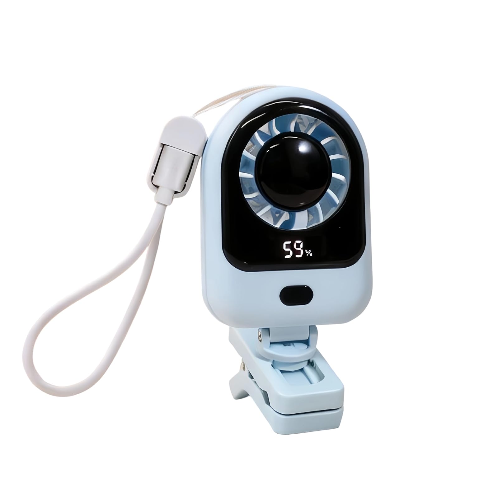 Uqezagpa Digital Display Desktop Remote Control Fan Adjustable Clip on Fan Fast Speed Powerful Blower with Lanyard Clip