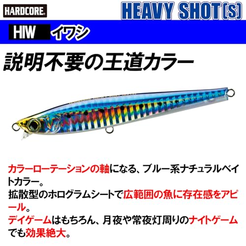 DUEL(デュエル) HARDCORE(ハードコア) ルアー ペンシルベイト ハードコア ヘビーショット (S) 105mm 重量:30g F1181-HIW-イワシ シーバス・ヒラメ・青物 10枚目
