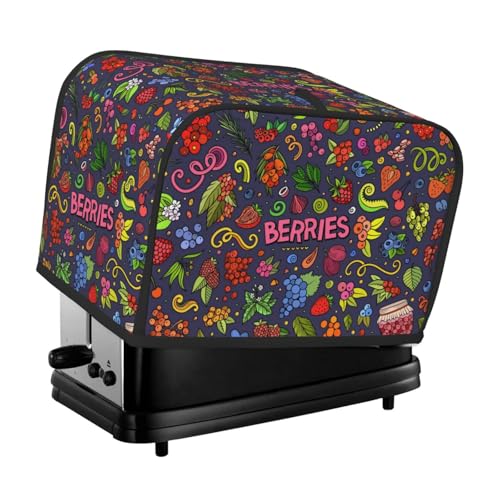 Copertura per tostapane a 2 fette, con tasche per piccoli elettrodomestici da cucina, protezione dalle impronte digitali, lavabile in lavatrice